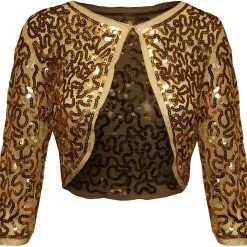 Overig Bolero Pailletten Diva Goud