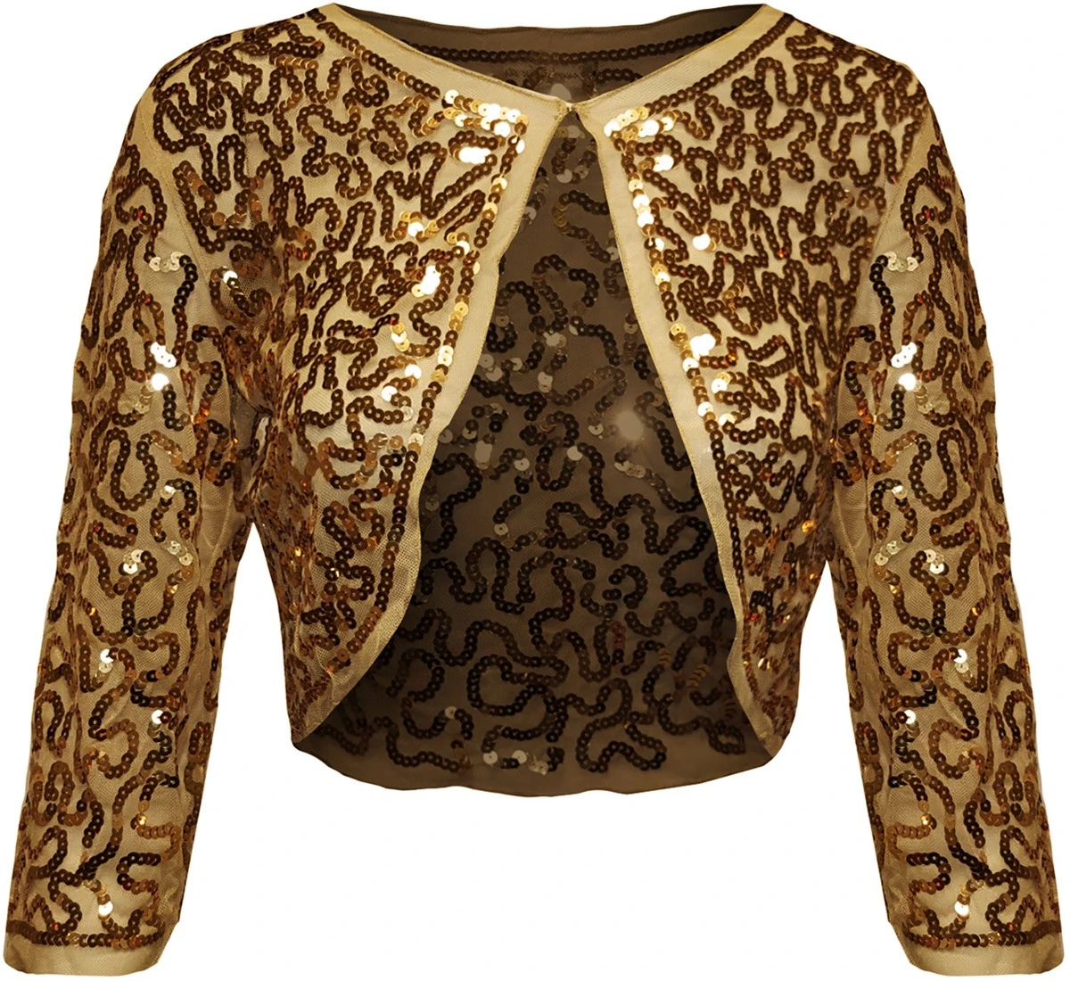 Overig Bolero Pailletten Diva Goud 3 Overig Bolero Pailletten Diva Goud