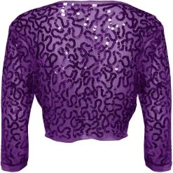 Overig Bolero Pailletten Diva Paars -Kostuum Winkel bolero pailletten diva paars 2