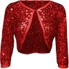 Overig Bolero Pailletten Diva Rood