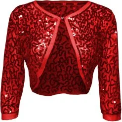 Overig Bolero Pailletten Diva Rood