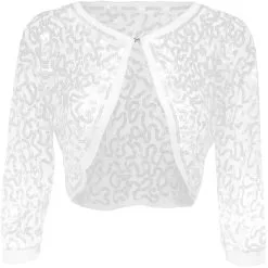 Overig Bolero Pailletten Diva Wit