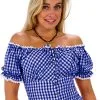 Overig Carmenblouse Blauw/Wit (55% Katoen)