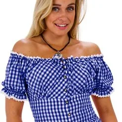 Overig Carmenblouse Blauw/Wit (55% Katoen)