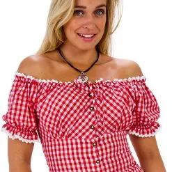 Overig Carmenblouse Rood/Wit (55% Katoen)