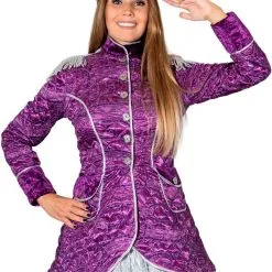 Overig Carnavalsjas Gestept Paars Luxe Voor Dames 7 Overig Carnavalsjas Gestept Paars Luxe Voor Dames -Kostuum Winkel carnavalsjas gestept paars luxe voor dames detail