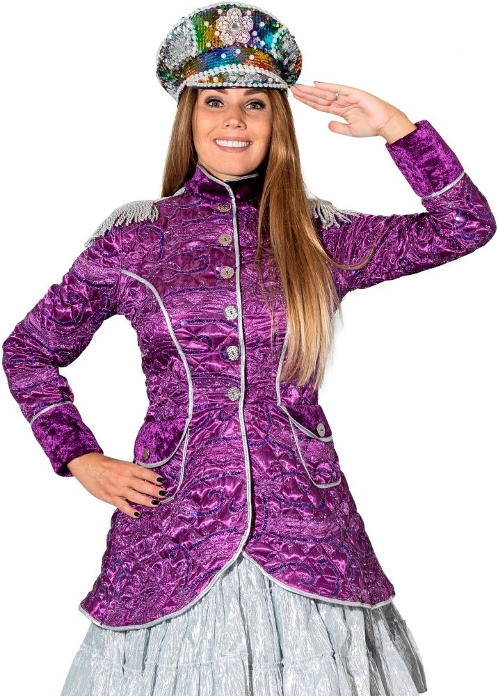 Overig Carnavalsjas Gestept Paars Luxe Voor Dames 4 Overig Carnavalsjas Gestept Paars Luxe Voor Dames - Afbeelding 2