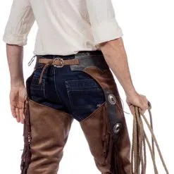 Overig Cowboy Chaps Authentic Western Heren -Kostuum Winkel cowboy chaps authentic western heren achterkant