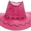 Overig Cowboyhoed Suede Pink -Kostuum Winkel cowboyhoed suede pink