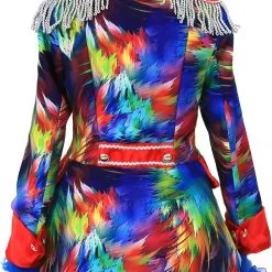 Overig Dames Blazer Colorful Leaves Luxe -Kostuum Winkel dames blazer colorful leaves luxe achterkant