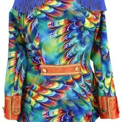 Overig Dames Blazer Orange Rainbow Feathers -Kostuum Winkel dames blazer orange rainbow feathers achterkant