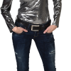 Overig Dames Blouse Folie Metallic Zilver -Kostuum Winkel dames blouse folie metallic zilver