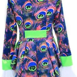 Overig Dames Carnavalsjas Neon Pauw -Kostuum Winkel dames carnavalsjas neon pauw achterkant