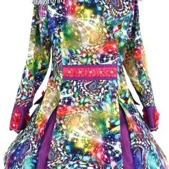 Overig Dames Carnavalsjas Purple Holographic Diamonds -Kostuum Winkel dames carnavalsjas purple holographic diamonds achterkant met petticoat