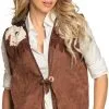 Overig Dames Cowgirl Vest Bruin Met Franjes -Kostuum Winkel dames cowgirl vest bruin met franjes