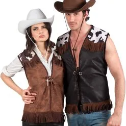 Overig Dames Cowgirl Vest Bruin Met Franjes -Kostuum Winkel dames cowgirl vest bruin met franjes voorbeeld