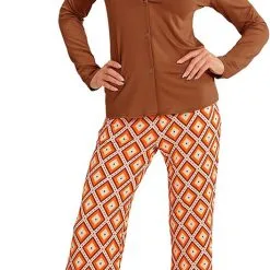 Overig Dames Disco Blouse Seventies Bruin -Kostuum Winkel dames disco blouse seventies bruin voorbeeld