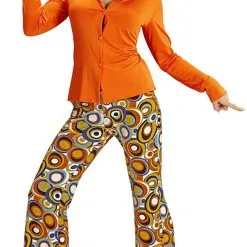 Overig Dames Disco Blouse Seventies Oranje -Kostuum Winkel dames disco blouse seventies oranje voorbeeld 2