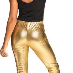 Overig Dames Discobroek Goud Met Wijde Pijpen -Kostuum Winkel dames discobroek goud met wijde pijpen achterkant
