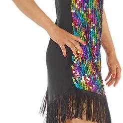 Overig Dames Jurkje Pailletten Multi -Kostuum Winkel dames jurkje pailletten multi zijkant 2