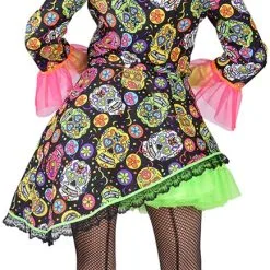 Overig Dames Slipjas Mexican Skull Zwart-Day Of The Dead -Kostuum Winkel dames slipjas mexican skull zwart day of the dead 5