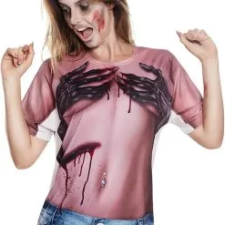 Overig Dames T-shirt Creepy Zombie Girl (Fotorealistisch)