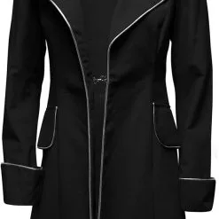 Carnavalsland Damesjas Zwart Luxe Met Zilveren Piping