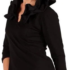 Overig Damesshirt Met Modelleerbare Kraag Zwart 5 Overig Damesshirt Met Modelleerbare Kraag Zwart -Kostuum Winkel damesshirt met modelleerbare kraag zwart 2