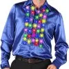 Overig Disco Ruches Blouse Blauw Met LED-Verlichting -Kostuum Winkel disco ruches blouse blauw met led verlichting