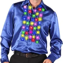 Overig Disco Ruches Blouse Blauw Met LED-Verlichting