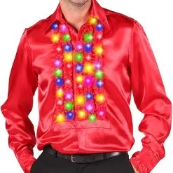Overig Disco Ruches Blouse Rood Met LED-Verlichting