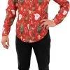 Overig Foute Kerst Blouse Rood Voor Heren -Kostuum Winkel foute kerst blouse rood voor heren