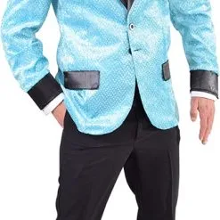 Overig Glitter Colbert Turquoise Voor Heren