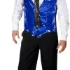 Overig Glitter Gilet Pailletten Blauw -Kostuum Winkel glitter gilet pailletten blauw