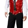 Overig Glitter Gilet Pailletten Rood -Kostuum Winkel glitter gilet pailletten rood