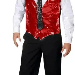 Overig Glitter Gilet Pailletten Rood