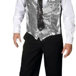Overig Glitter Gilet Pailletten Zilver