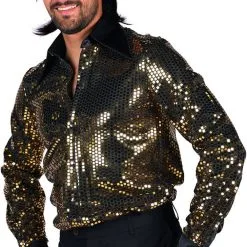 Overig Gouden Disco Blouse Heren Pailletten Luxe