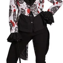 Overig Halloween Dames Slipjas Mexican Skull Black/White 6 Overig Halloween Dames Slipjas Mexican Skull Black/White -Kostuum Winkel halloween dames slipjas mexican skull black white 2