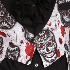 Overig Halloween Dames Slipjas Mexican Skull Black/White 7 Overig Halloween Dames Slipjas Mexican Skull Black/White -Kostuum Winkel halloween dames slipjas mexican skull black white 3