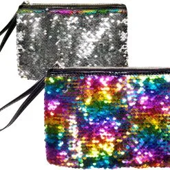 Overig Handtasje Tover Pailletten Rainbow-Zilver (14x20cm)