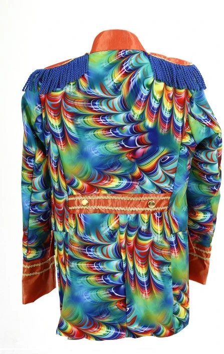 Overig Heren Carnavalsjas Orange Rainbow Feathers 5 Overig Heren Carnavalsjas Orange Rainbow Feathers - Afbeelding 3