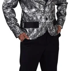 Overig Heren Colbert Brokaat Zwart/Zilver