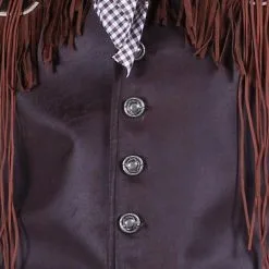 Overig Heren Cowboyvest Bruin Luxe -Kostuum Winkel heren cowboyvest bruin luxe 3