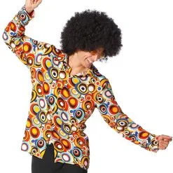 Overig Heren Disco Seventies Blouse Cirkels -Kostuum Winkel heren disco seventies blouse cirkels 2