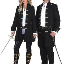 Overig Heren Piratenjas Luxe Zwart -Kostuum Winkel heren piratenjas luxe zwart 2