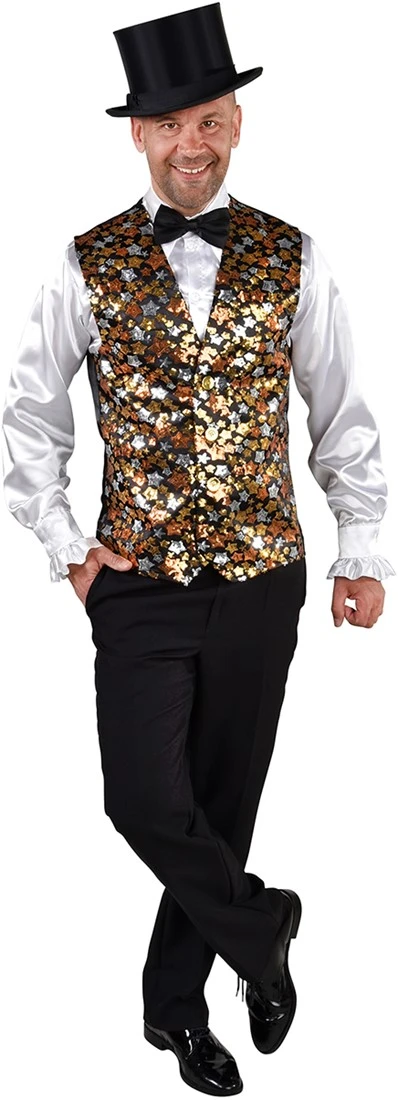 Overig Heren Vest Stars Pailletten (Goud-Zilver-Brons) 4 Overig Heren Vest Stars Pailletten (Goud-Zilver-Brons) - Afbeelding 2