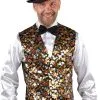 Overig Heren Vest Stars Pailletten (Goud-Zilver-Brons) -Kostuum Winkel heren vest stars pailletten goud zilver brons