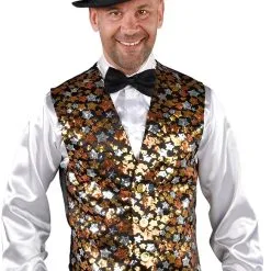 Overig Heren Vest Stars Pailletten (Goud-Zilver-Brons)