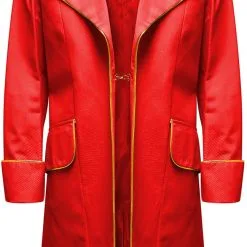 Carnavalsland Herenjas Rood Luxe Met Gouden Piping